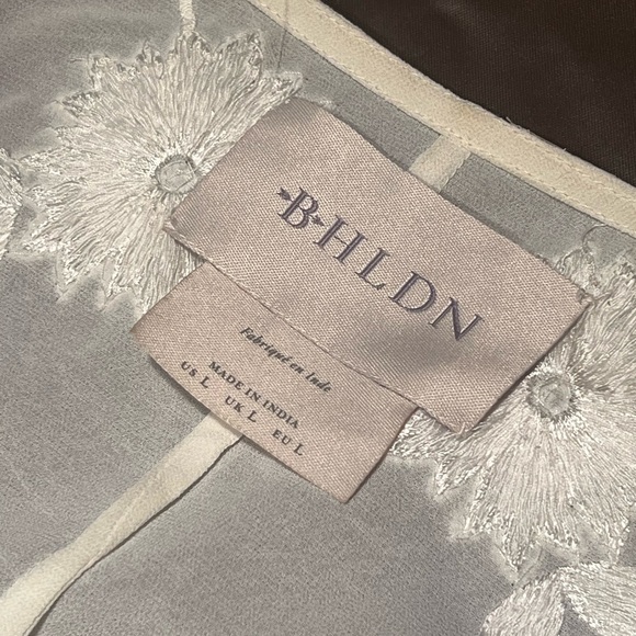 BHLDN sheer embroidered fringe robe. Size L. - Picture 2 of 4